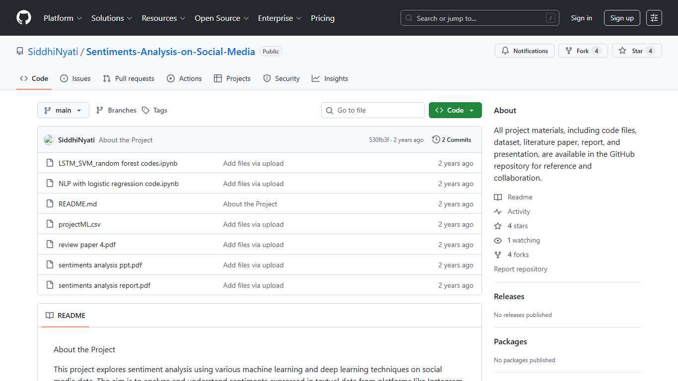 GitHub - SiddhiNyati/Sentiments-Analysis-on-Social-Media: All project materials, including code files, dataset, literature paper, report, and presentation, are available in the GitHub repository for reference and collaboration.