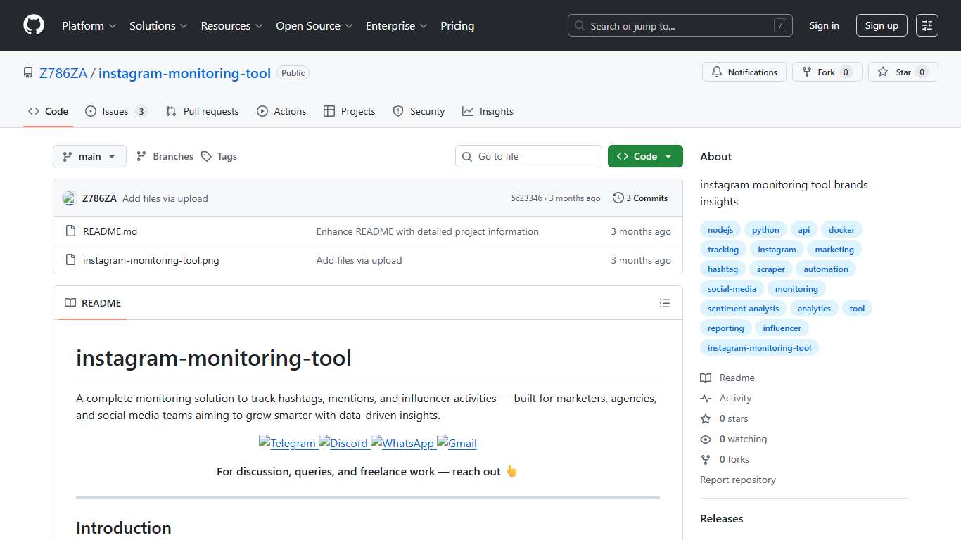 GitHub - Z786ZA/instagram-monitoring-tool: instagram monitoring tool brands insights
